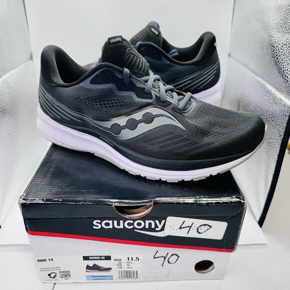 Saucony Mens Ride 14 S20651-45 Black Running Shoes Sneakers Size 11.5 main image 5